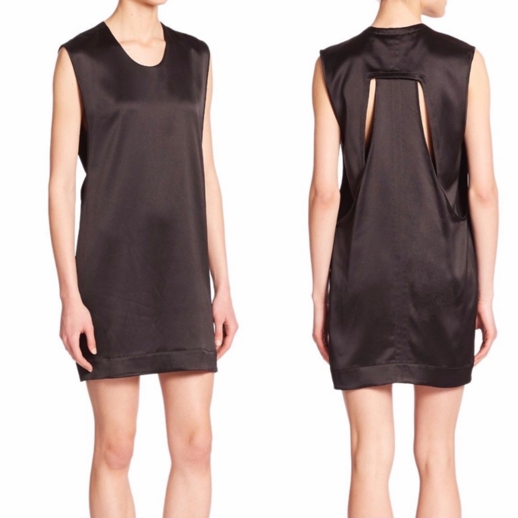 Helmut Lang Mere Black Silk Cutout Dress Size S